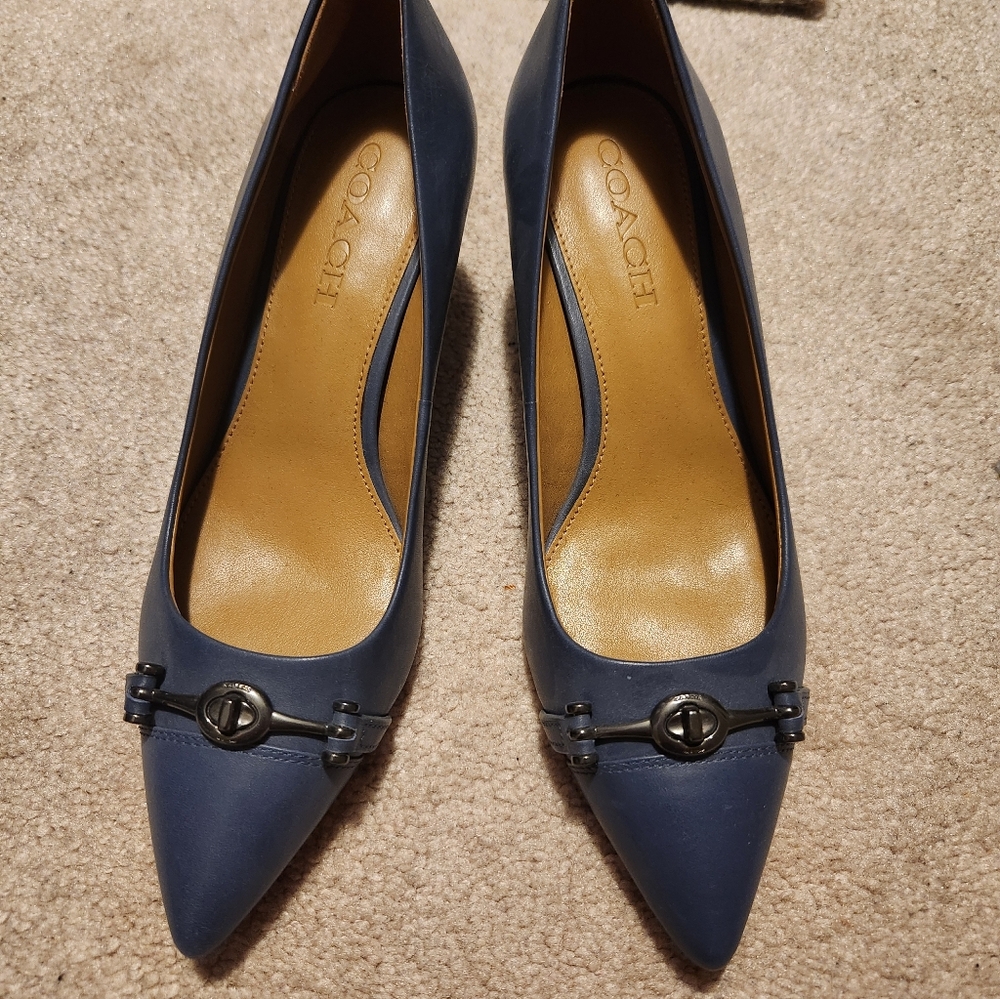 Coach Elegant Blue Low Heels NWOT